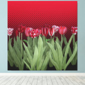 Toile Tulipes rouges sur dégradé (Insitu (Plancher de Bois))