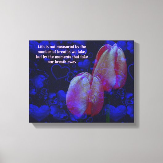 Toile Tulips Hearts Life Attitude Taux d'inspiration (Recto)