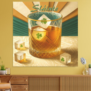 Toile Tumbler de whiskey irlandais Shamrock Ice "Sláinte