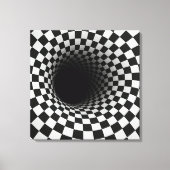 Toile Tunnel d'illusion optique en noir et blanc (Recto)