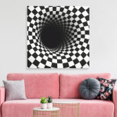 Toile Tunnel d'illusion optique en noir et blanc (Insitu(Salon))