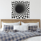 Toile Tunnel d'illusion optique en noir et blanc (Insitu(Chambre))