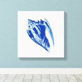 Toile Turban Conch Shell, Indigo bleu et blanc (Insitu (Plancher de Bois))