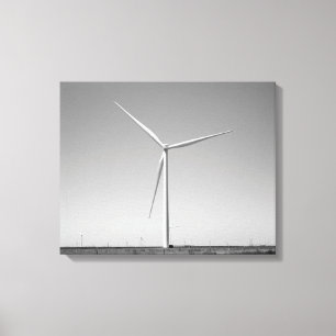Toile Turbine éolienne noire et blanche en Oklahoma 16x2