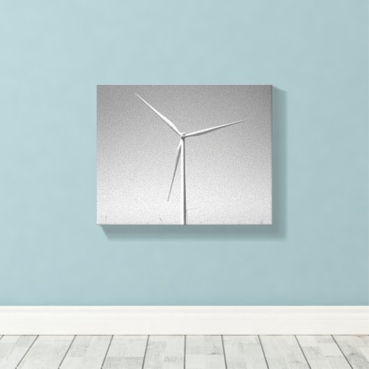 Toile Turbine éolienne noire et blanche en Oklahoma 8x10 (Insitu (Plancher de Bois))
