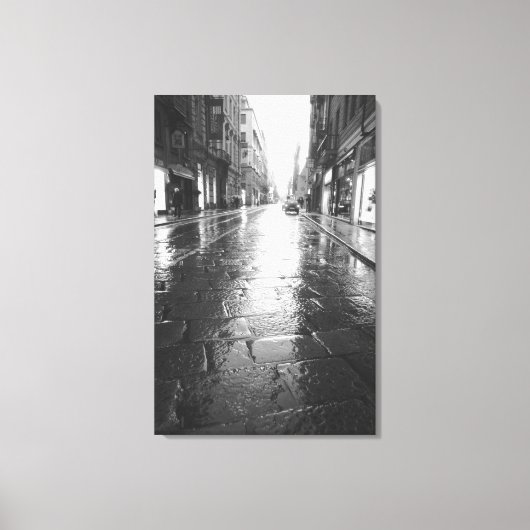 Toile Turin Italie, Soirée Rue Humide (Recto)