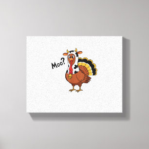 Toile Turquie Moo Vache drôle Thanksgiving Performance S