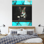 Toile Turquoise Abstrait Meilleur Chat Jamais Photo (Insitu(Chambre))