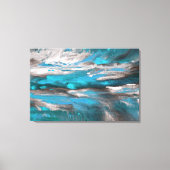 Toile Turquoise bleu gris noir Abstrait (Recto)