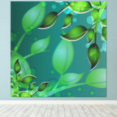 Toile Turquoise Feuille de jardin frais (Insitu (Plancher de Bois))