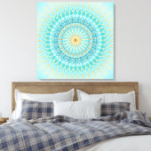 Toile Turquoise Gold Boho Mandala (Insitu(Chambre))