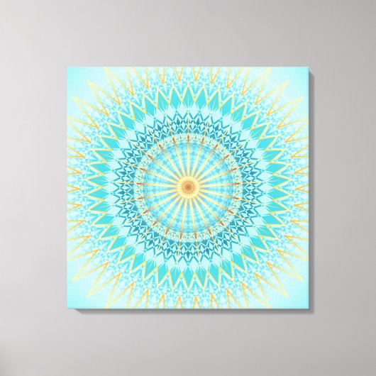 Toile Turquoise Gold Boho Mandala (Recto)