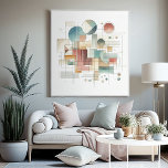 Toile Turquoise Gris Bleu Beige Roue Rouge Abstrait Art<br><div class="desc">Entrez dans un monde où la simplicité rencontre le raffinement avec cette toile enveloppée de style minimaliste vintage Bauhaus. Le design incarne le principe de forme Bauhaus suivant la fonction, avec une esthétique propre et géométrique qui est à la fois intemporelle et moderne. L’art de la toile est une célébration...</div>