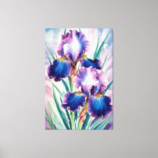 Toile *~* Turquoise Iris Fleur Artsy Iris Peinture AP84 (Recto)