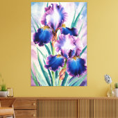 Toile *~* Turquoise Iris Fleur Artsy Iris Peinture AP84 (Insitu(Salon))