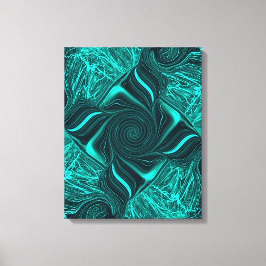 Toile Turquoise Liquide Marbre Art Abstrait (Recto)