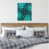 Toile Turquoise Liquide Marbre Art Abstrait (Insitu(Chambre))