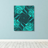 Toile Turquoise Liquide Marbre Art Abstrait (Insitu (Plancher de Bois))