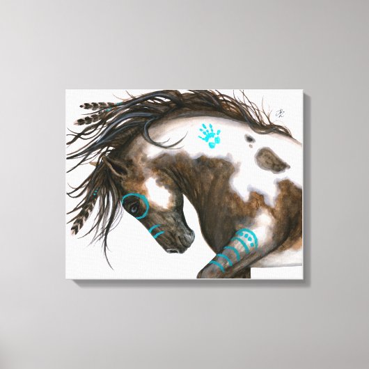 Toile Turquoise Majestic Horse BiHrLe ArT (Recto)