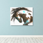 Toile Turquoise Majestic Horse BiHrLe ArT (Insitu (Plancher de Bois))