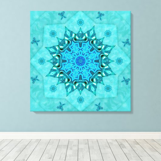 Toile Turquoise Nature Mandala Canvas Imprimer (Insitu (Plancher de Bois))
