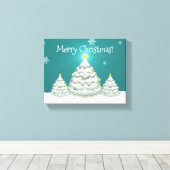Toile Turquoise Snowy Christmas Tree Canvas Imprimer (Insitu (Plancher de Bois))