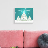 Toile Turquoise Snowy Christmas Tree Canvas Imprimer (Insitu(Salon))