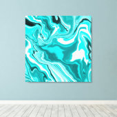 Toile Turquoise, Turquoise et Marbre blanc (Insitu (Plancher de Bois))
