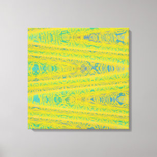 Toile Turquoise Vert Jaune moderne géométrique Abstrait