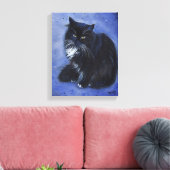 Toile Tuxedo art de chat noir et blanc par Renee Lavoie (Insitu(Salon))