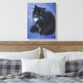 Toile Tuxedo art de chat noir et blanc par Renee Lavoie (Insitu(Chambre))