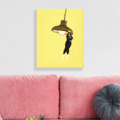 Toile Tuxedo Chat suspendu sur la lampe (Insitu(Salon))