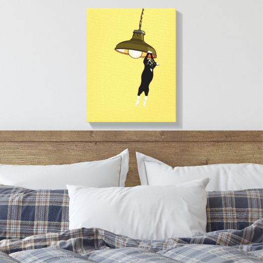 Toile Tuxedo Chat suspendu sur la lampe (Insitu(Chambre))