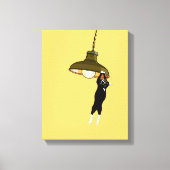 Toile Tuxedo Chat suspendu sur la lampe (Recto)