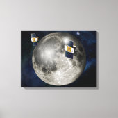 Toile Twin Grail Spacecraft Orbitant La Lune. (Recto)