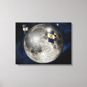 Toile Twin Grail Spacecraft Orbitant La Lune.