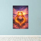 Toile Twin Phoenixes of Eternal Light (Insitu (Plancher de Bois))