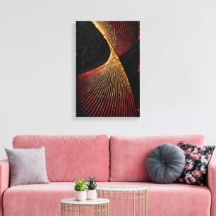 Toile Twist Écarlate - Or Fondu et Rouge, Ultra Épais