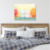 Toile Two adorable woolen cats sitting together (Insitu(Chambre))