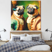 Toile Two Funny Anthropomorphic Vintage Pug (Insitu(Chambre))