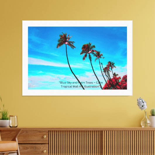 Toile Two Palm Trees Wall Art | Tropical Minimalist (Insitu(Salon))