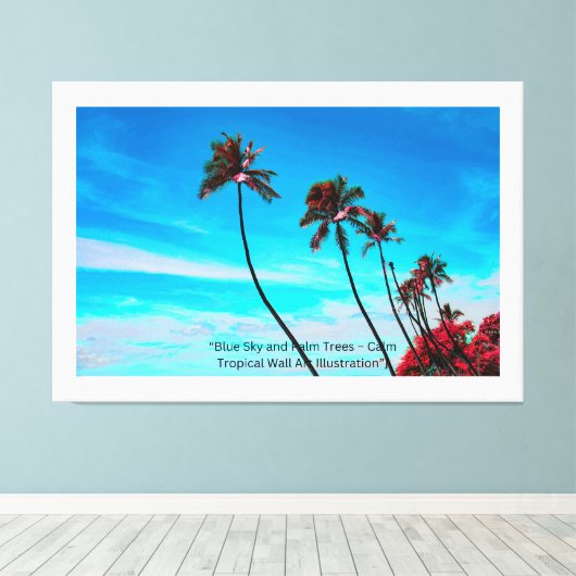 Toile Two Palm Trees Wall Art | Tropical Minimalist (Insitu (Plancher de Bois))