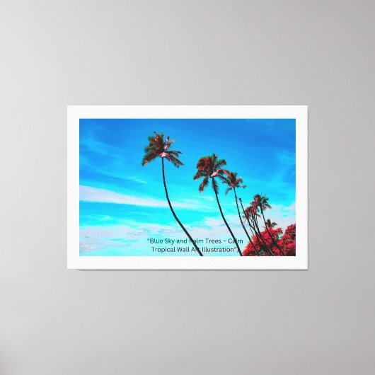 Toile Two Palm Trees Wall Art | Tropical Minimalist (Recto)