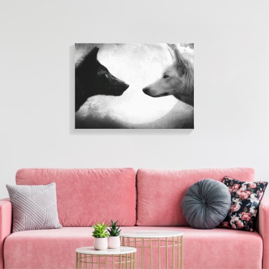 Toile Two wolves facing each other (Insitu(Salon))