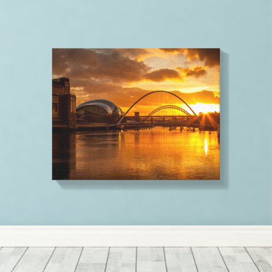Toile Tyne de la rivière au coucher du soleil (Insitu (Plancher de Bois))