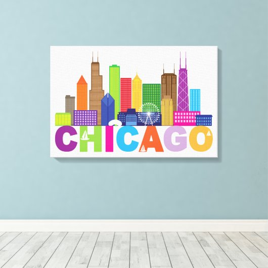 Toile Typographe de Chicago (Insitu (Plancher de Bois))