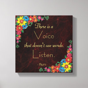 Toile Typographie - Citation inspirante de Rumi