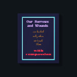 Toile Typographie - Citation inspirante sur la compassio<br><div class="desc">Une citation inspirante qui dit : nos peines et nos blessures ne sont guéries que lorsque nous les touchons avec compassion. Le design utilise la typographie comme une forme d'expression artistique. Conçu pour élever, réconforter et motiver.</div>