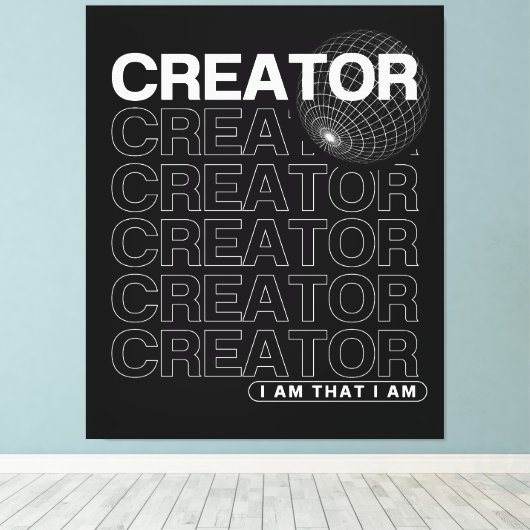 Toile Typographie de l'affirmation créatrice (Insitu (Plancher de Bois))