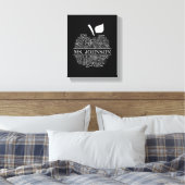 Toile Typographie de l'enseignant Apple en noir et blanc (Insitu(Chambre))